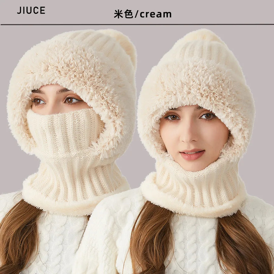 Wintermuts en sjaal set met pluche fleece voering